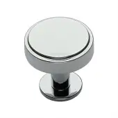 C3954 32-PC Heritage Brass Cabinet Knob Stepped Disc Design with Rose 32mm Polished Chrome finish