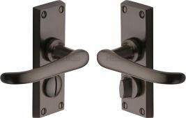 V735-MB Heritage Brass Door Handle For Privacy Set Windsor Short Design Matt Bronze Finish