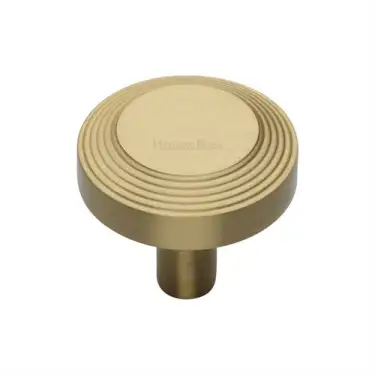 Click Here To Enlarge This Photo Of C3956 32-SB Heritage Brass Cabinet Knob Ridge Design 32mm Satin Brass finish