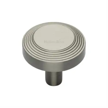 Click Here To Enlarge This Photo Of C3956 32-SN Heritage Brass Cabinet Knob Ridge Design 32mm Satin Nickel finish