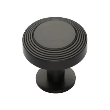 Click Here To Enlarge This Photo Of C3958 32-MB Heritage Brass Cabinet Knob Ridge Design with Rose 32mm Matt Bronze finish