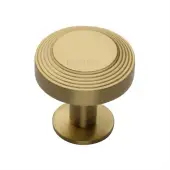 C3958 32-SB Heritage Brass Cabinet Knob Ridge Design with Rose 32mm Satin Brass finish