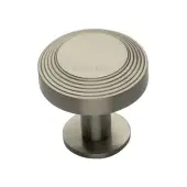 C3958 32-SN Heritage Brass Cabinet Knob Ridge Design with Rose 32mm Satin Nickel finish