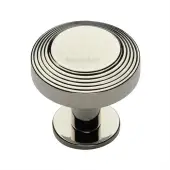 C3958 38-PNF Heritage Brass Cabinet Knob Ridge Design with Rose 38mm Polished Nickel finish