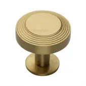 C3958 38-SB Heritage Brass Cabinet Knob Ridge Design with Rose 38mm Satin Brass finish