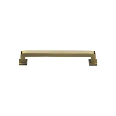 Click Here To Enlarge This Photo Of C3964 101-AT Heritage Brass Cabinet Pull Square Vintage Design 101mm ctc Antique Brass Finish