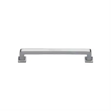 Click Here To Enlarge This Photo Of C3964 101-SC Heritage Brass Cabinet Pull Square Vintage Design 101mm ctc Satin Chrome Finish
