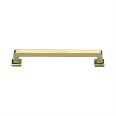 Click Here To Enlarge This Photo Of C3964 152-PB Heritage Brass Cabinet Pull Square Vintage Design 152mm ctc Polished Brass Finish