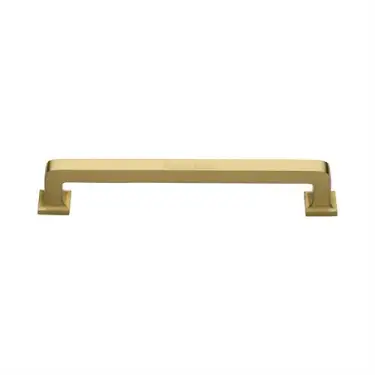 Click Here To Enlarge This Photo Of C3964 152-SB Heritage Brass Cabinet Pull Square Vintage Design 152mm ctc Satin Brass Finish
