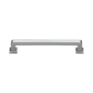 Click Here To Enlarge This Photo Of C3964 152-SC Heritage Brass Cabinet Pull Square Vintage Design 152mm ctc Satin Chrome Finish