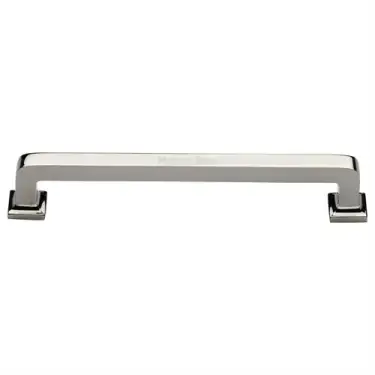 Click Here To Enlarge This Photo Of C3964 254-PNF Heritage Brass Cabinet Pull Square Vintage Design 254mm ctc Polished Nickel Finish