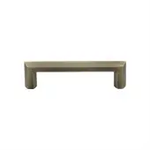 C4473 102-AT Heritage Brass Cabinet Pull Hex Profile Design 102mm ctc Antique Brass Finish