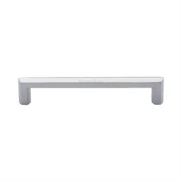 Click Here To Enlarge This Photo Of C4473 152-SC Heritage Brass Cabinet Pull Hex Profile Design 152mm ctc Satin Chrome Finish