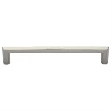 Click Here To Enlarge This Photo Of C4473 254-SN Heritage Brass Cabinet Pull Hex Profile Design 254mm ctc Satin Nickel Finish