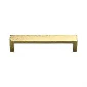C4525 101-PB Heritage Brass Cabinet Pull Hammered Wide Metro Design 101mm ctc Polished Brass Finish