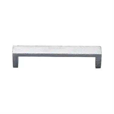 Click Here To Enlarge This Photo Of C4525 101-SC Heritage Brass Cabinet Pull Hammered Wide Metro Design 101mm ctc Satin Chrome Finish