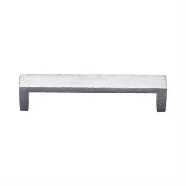 Click Here To Enlarge This Photo Of C4525 128-SC Heritage Brass Cabinet Pull Hammered Wide Metro Design 128mm ctc Satin Chrome Finish