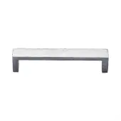 C4525 128-SC Heritage Brass Cabinet Pull Hammered Wide Metro Design 128mm ctc Satin Chrome Finish