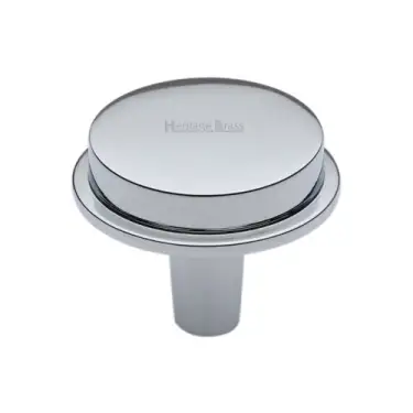 Click Here To Enlarge This Photo Of C4592 38-PC Heritage Brass Flat Round Knob Design 38mm Polished Chrome finish