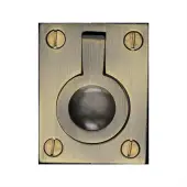 C6337 38-AT Heritage Brass Cabinet Pull Flush Ring Design 38mm Antique Brass finish