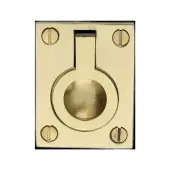 C6337 38-PB Heritage Brass Cabinet Pull Flush Ring Design 38mm Polished Brass finish