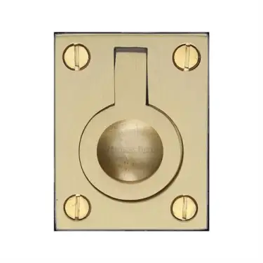 Click Here To Enlarge This Photo Of C6337 38-SB Heritage Brass Cabinet Pull Flush Ring Design 38mm Satin Brass finish