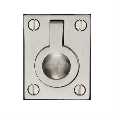 Click Here To Enlarge This Photo Of C6337 38-SN Heritage Brass Cabinet Pull Flush Ring Design 38mm Satin Nickel finish