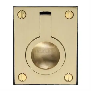 Click Here To Enlarge This Photo Of C6337 50-SB Heritage Brass Cabinet Pull Flush Ring Design 50mm Satin Brass finish