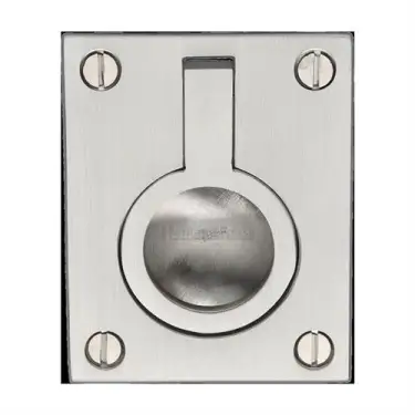 Click Here To Enlarge This Photo Of C6337 50-SN Heritage Brass Cabinet Pull Flush Ring Design 50mm Satin Nickel finish
