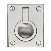 C6337 50-SN Heritage Brass Cabinet Pull Flush Ring Design 50mm Satin Nickel finish