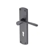DIP7800-BKMT Heritage Brass Door Handle Lever Lock Diplomat Design Matt Black finish