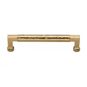 HAM0312 101-PB Heritage Brass Hammered Cabinet Pull 101mm Polished Brass finish