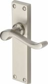 V803-SN Heritage Brass Door Handle Lever Latch Bedford Design Satin Nickel Finish