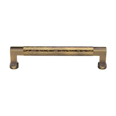 Click Here To Enlarge This Photo Of HAM0312 160-AT Heritage Brass Cabinet Pull Bauhaus Hammered Design 160mm ctc Antique Brass Finish