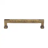 HAM0312 160-AT Heritage Brass Cabinet Pull Bauhaus Hammered Design 160mm ctc Antique Brass Finish