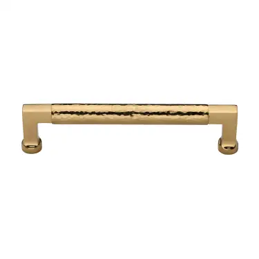 Click Here To Enlarge This Photo Of HAM0312 320-PB Heritage Brass Cabinet Pull Bauhaus Hammered Design 320mm ctc Polished Brass Finish