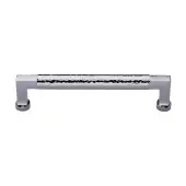 HAM0312 320-PC Heritage Brass Cabinet Pull Bauhaus Hammered Design 320mm ctc Polished Chrome Finish