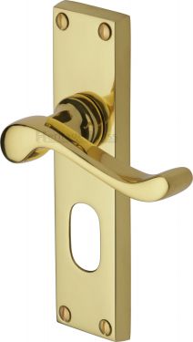 Click Here To Enlarge This Photo Of V805-PB Heritage Brass Door Handle For Oval Profile Plate Bedford Design Polished Brass Finish