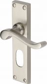 V805-SN Heritage Brass Door Handle For Oval Profile Plate Bedford Design Satin Nickel Finish