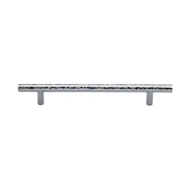 Click Here To Enlarge This Photo Of HAM0361 203-PC Heritage Brass Cabinet Pull T-Bar Hammered Design 203mm ctc Polished Chrome Finish
