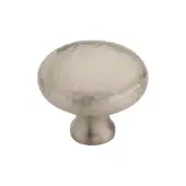 HAM113 38-SN Heritage Brass Cabinet Knob Victorian Round Hammered Design 38mm Satin Nickel finish