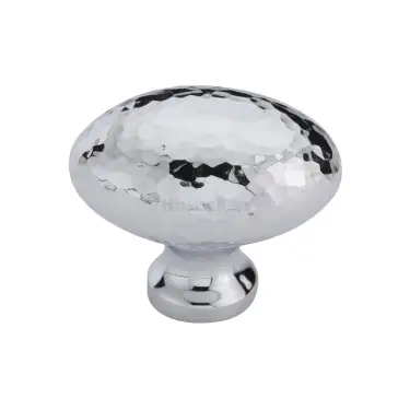 Click Here To Enlarge This Photo Of HAM114 38-PC Heritage Brass Cabinet Knob Victorian Oval Hammered Design 38mm Polished Chrome finish