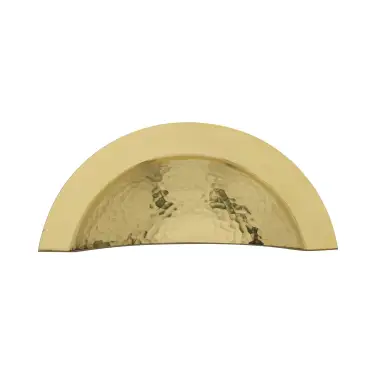 Click Here To Enlarge This Photo Of HAM1730-PB Heritage Brass Drawer Cup Pull Crescent Hammered Design Polished Brass finish