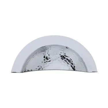 Click Here To Enlarge This Photo Of HAM1730-PC Heritage Brass Drawer Cup Pull Crescent Hammered Design Polished Chrome finish