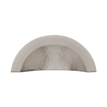 Click Here To Enlarge This Photo Of HAM1730-SN Heritage Brass Drawer Cup Pull Crescent Hammered Design Satin Nickel finish