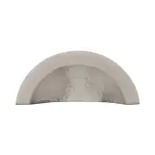 HAM1730-SN Heritage Brass Drawer Cup Pull Crescent Hammered Design Satin Nickel finish