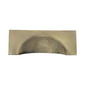 HAM2764-AT Heritage Brass Drawer Cup Pull Hampshire Hammered Design 57mm ctc Antique Brass Finish