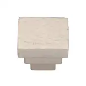 HAM3672 32-SN Heritage Brass Cabinet Knob Square Stepped Hammered Design 32mm Satin Nickel finish