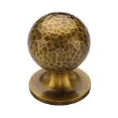 HAM8321 25-AT Heritage Brass Cabinet Knob Ball Hammered Design 25mm Antique Brass finish