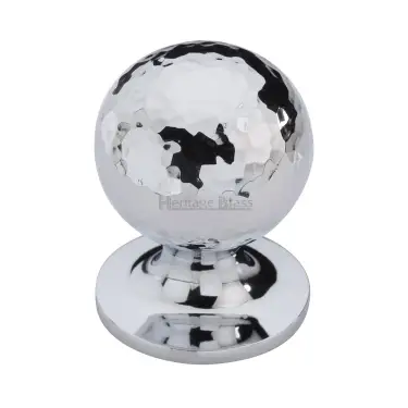 Click Here To Enlarge This Photo Of HAM8321 32-PC Heritage Brass Cabinet Knob Ball Hammered Design 32mm Polished Chrome finish